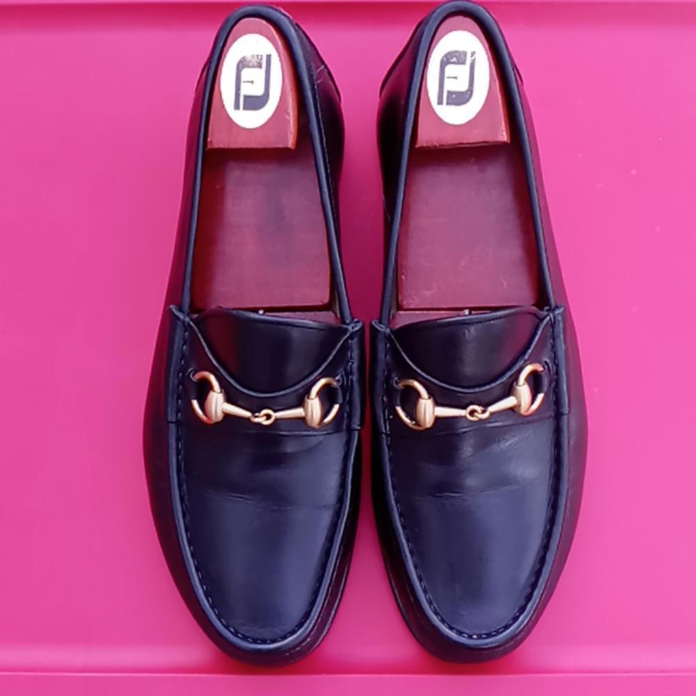 Gucci Vintage Leather Horse Bit Loafers 60th Anniv